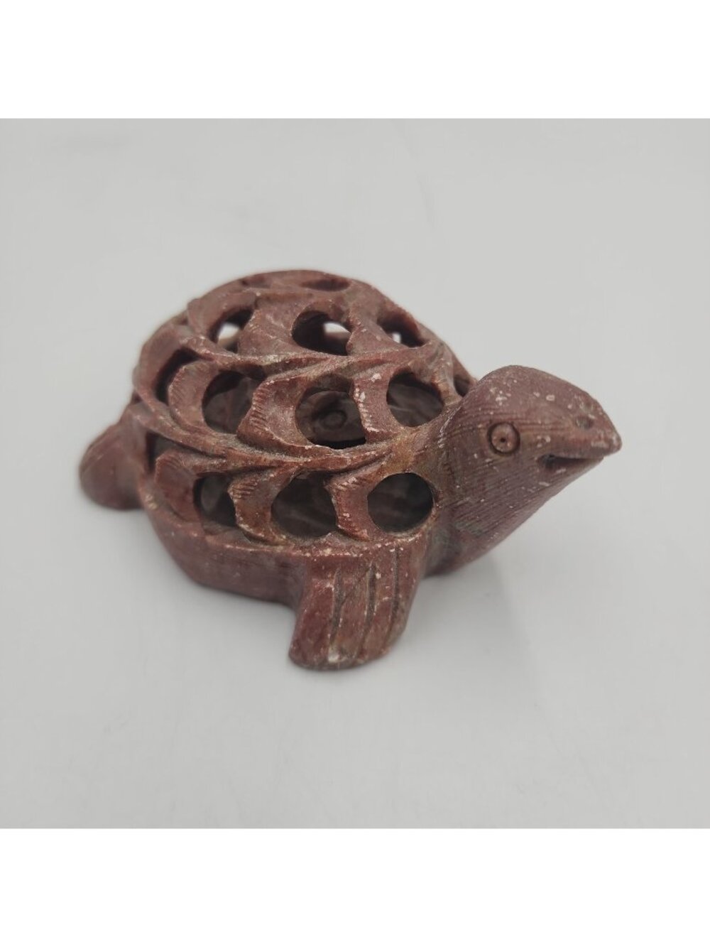 Soap Stone Turtle Figurines Handmade Brown 3.5"